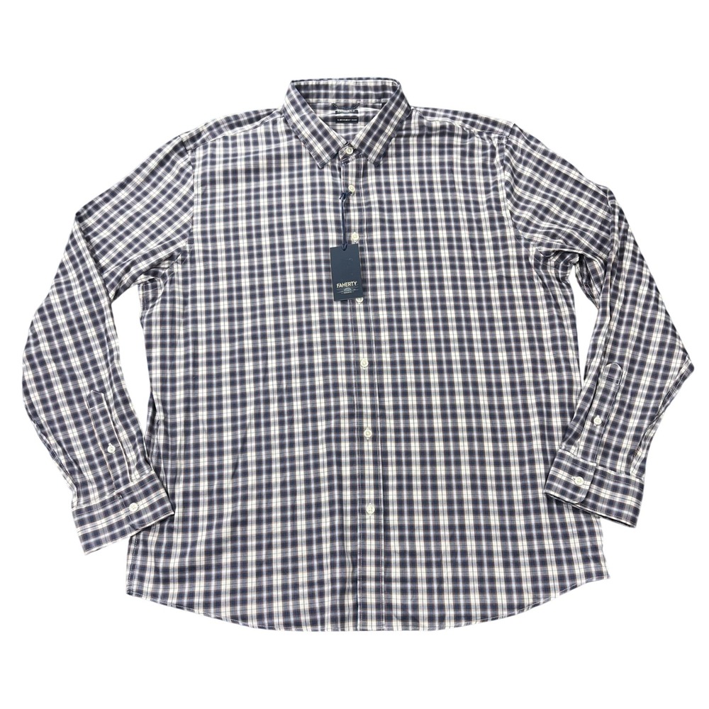 NWT FAHERTY Reserve Men's XXL The Movement Shirt Plaid Button Down‎ Long Sleeve